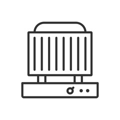 Electric grill, linear icon. Line with editable stroke