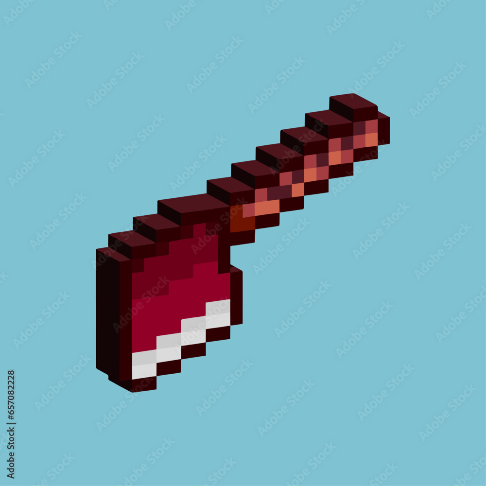 Fototapete isometric pixel art 3d of axe tools for items asset. axe on pixelated style.8bits perfect for game a