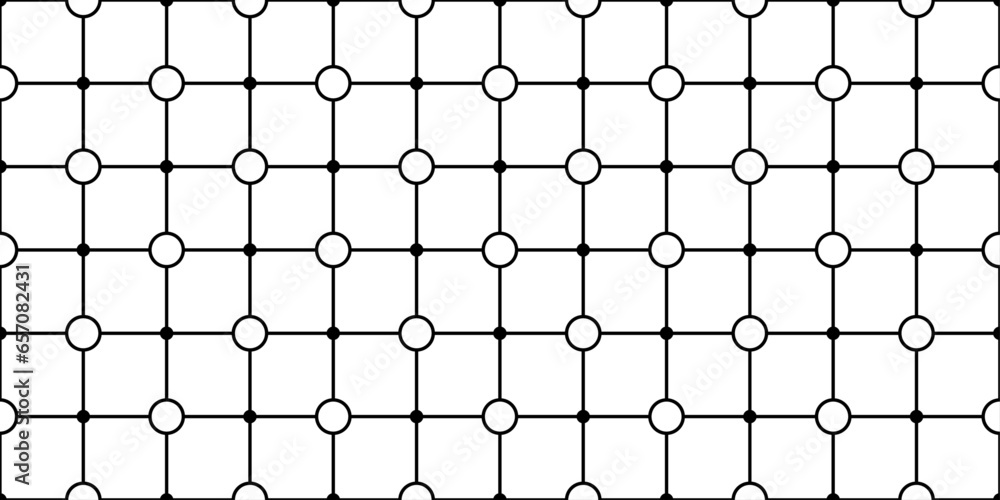 Aufkleber Grid with points at intersections. Vector grid of squares, points at intersections. Seamless geometric pattern.