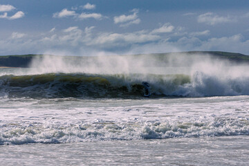 surfer  in the  waves 