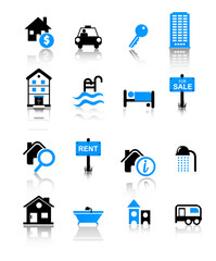 real estate icons set