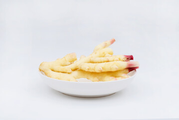 Ginger vegetables on white background