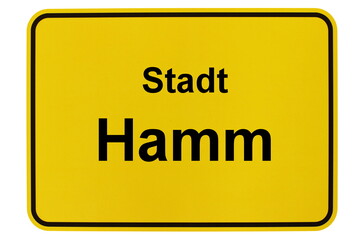 Illustration eines Ortsschildes der Stadt Hamm in Nordrhein-Westfalen