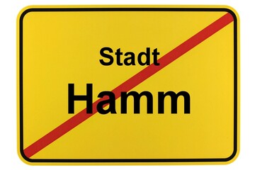 Illustration eines Ortsschildes der Stadt Hamm in Nordrhein-Westfalen