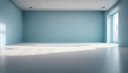 Empty white room, Empty Interior with Parquet Floor, 3d Illustration.

