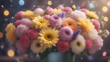 Obraz na płótnie Canvas Bouquet of colorful flowers.