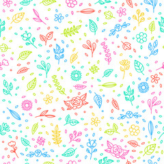 Neon floral seamless pattern illustration