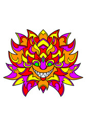 abstract illustration of a lion or cat or monster for web design, landing pages, social media stories and printed materials