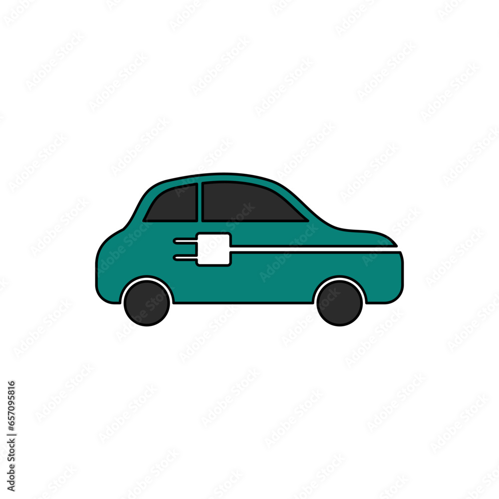 Aufkleber electric car in lineal color icon. vector illustration design element template in trendy and unique 