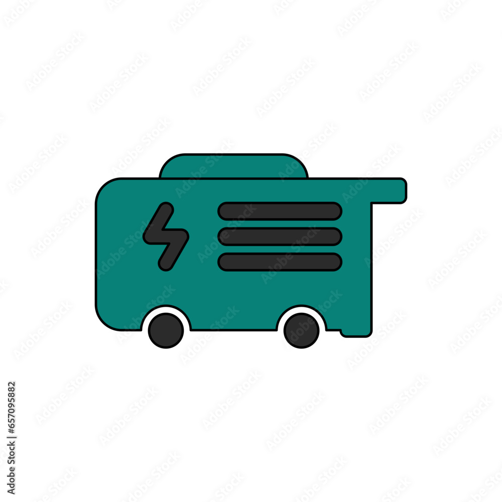 Aufkleber electric generator or diesel generator in lineal color icon. vector illustration design element temp
