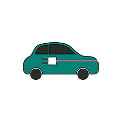 Electric car in lineal color icon. Vector illustration design element template in trendy and unique style. Editable graphic resources for your creativity project.