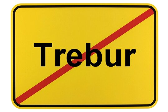 Illustration eines Ortsschildes der Gemeinde Trebur in Hessen