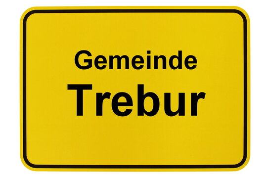 Illustration eines Ortsschildes der Gemeinde Trebur in Hessen