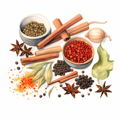 Group Of Spices And Herbs