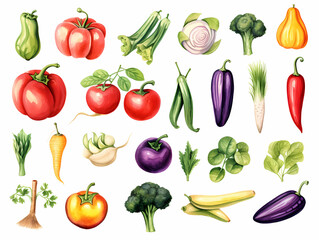 Collection Of Vegetables And Fruits