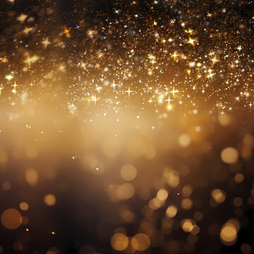Gold And Black Background With Stars
