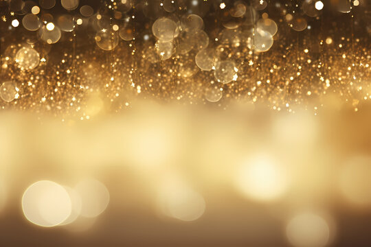 Gold And White Background With Lights