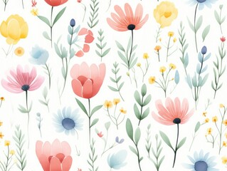 flower pattern water color