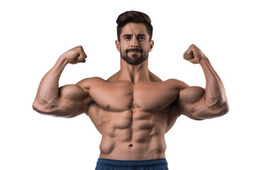 Empowered Fitness Model Isolated on transparent background
