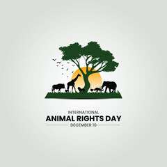 International Animal Rights Day. world animals day. wildlife conservation concept.  - obrazy, fototapety, plakaty