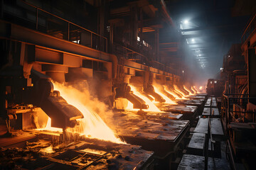  Steel industry, smelting metal.