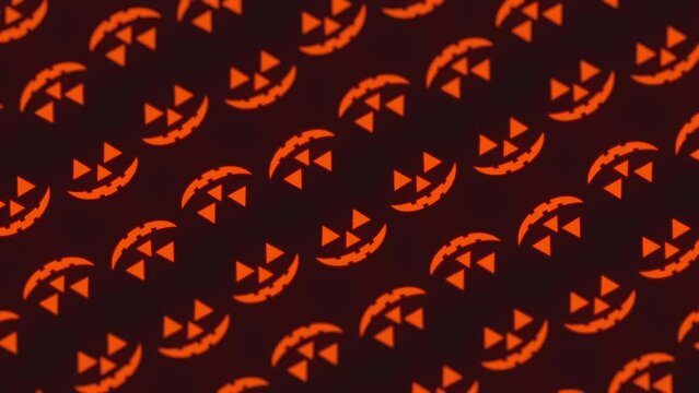 Halloween Jack-O-Lantern pumpkin faces orange and black beautiful pattern background for Halloween events decorations animation