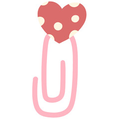 Cute Polka Dot Heart Paper Clip Doodle
