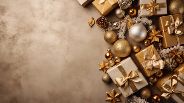 Christmas frame of spruce, Christmas background New year background, Christmas background AI generated image