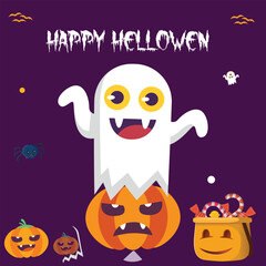 halloween card with pumpkin