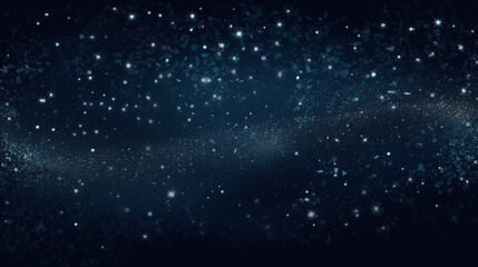 Snowing in night sky background.