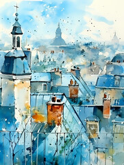 Watercolor Of A City