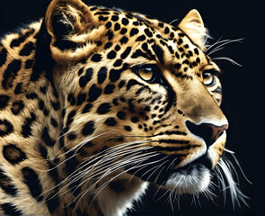 Leopard's Pride: Captivating Close-Up Portrait of an Indian Leopard. generative AI