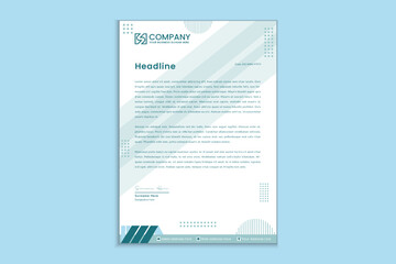Flat design abstract geometric real estate business letterhead templates
