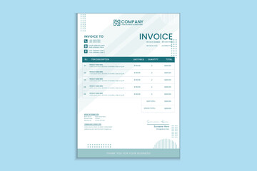 Flat design abstract geometric real estate business invoice and quotation template