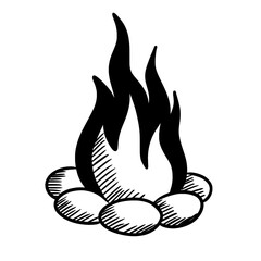 Bonfire line art