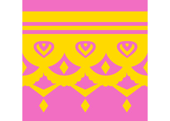 アジア風の飾りフレーム。シームレスの飾り罫パーツ。