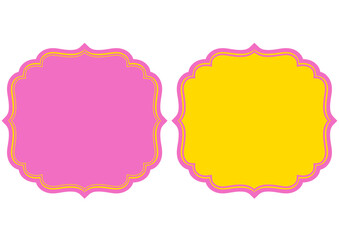 アジア風の飾りフレームセット。ベクターデータ。