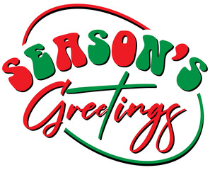 Season's Greetings, Christmas Retro Design