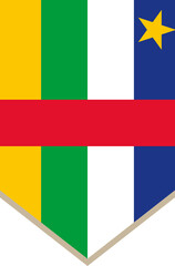 Vertical hanging flag of Central African Republic