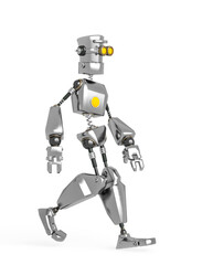 Fototapeta premium old fashion robot cartoon is walking so cool