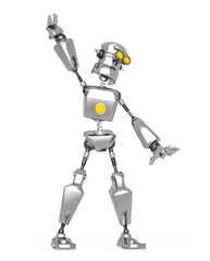 old fashion robot cartoon is dancing