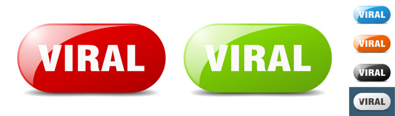 viral button. key. sign. push button set