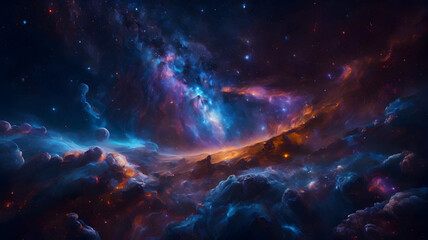 Cosmic space and stars, science fiction wallpaper. Beauty of deep space.