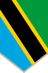 Vertical hanging flag of Tanzania - obrazy, fototapety, plakaty