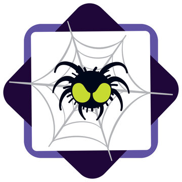 vector icon of a halloween spider with white background
