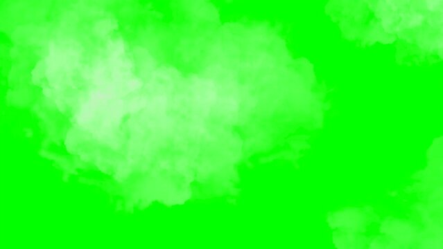 Animated Clouds Moving Fast on Green Screen