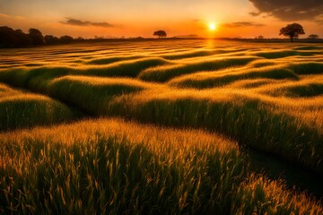 Obraz premium sunset in the field