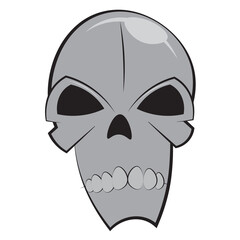 Hand draw human halloween skull