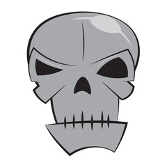 Hand draw human halloween skull