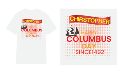 Happy Columbus Day. Columbus Day T-shirt illustration, Columbus Day T-shirt design vector Graphic